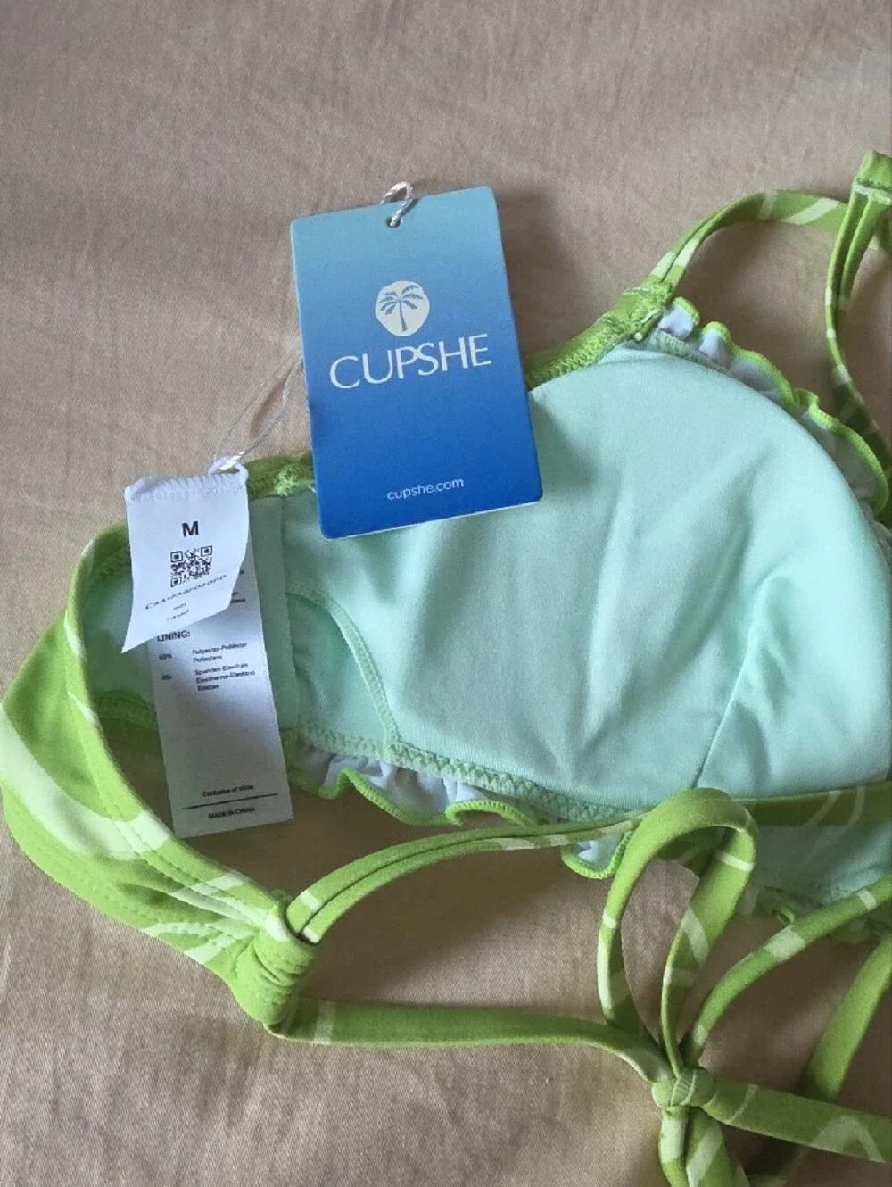 Cupshe Bright Green Tie-Back Bikini Set - Women's Swim